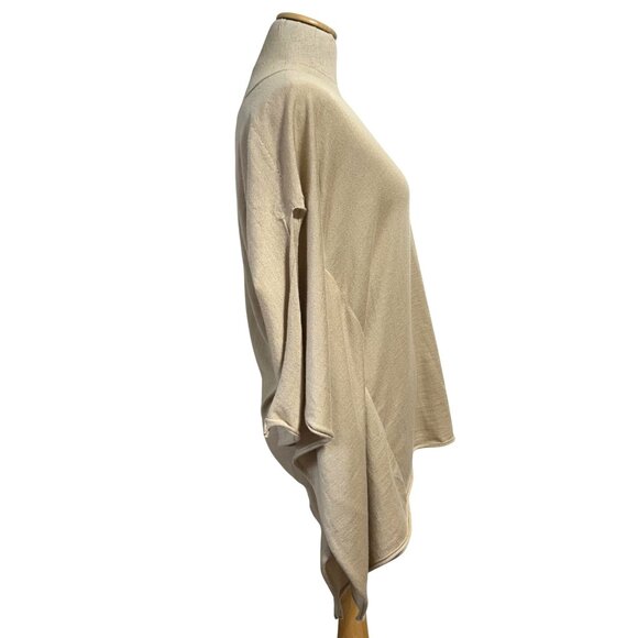 Ralph Lauren Purple Label Womens M Beige V-Neck Oversized Poncho-Style Knit Top - Picture 5 of 12